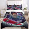 3pcs set Skateboarding Skeleton 1 Quilt Cover + 2 Pillowcases, All Seasons Bedroom Setting, Perfect for Home and Dorm Decor a196