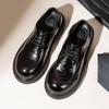 Fashion Black new men's leather shoes Trendy minimalist quality style Business leisure and office Adult height increasing shoes New