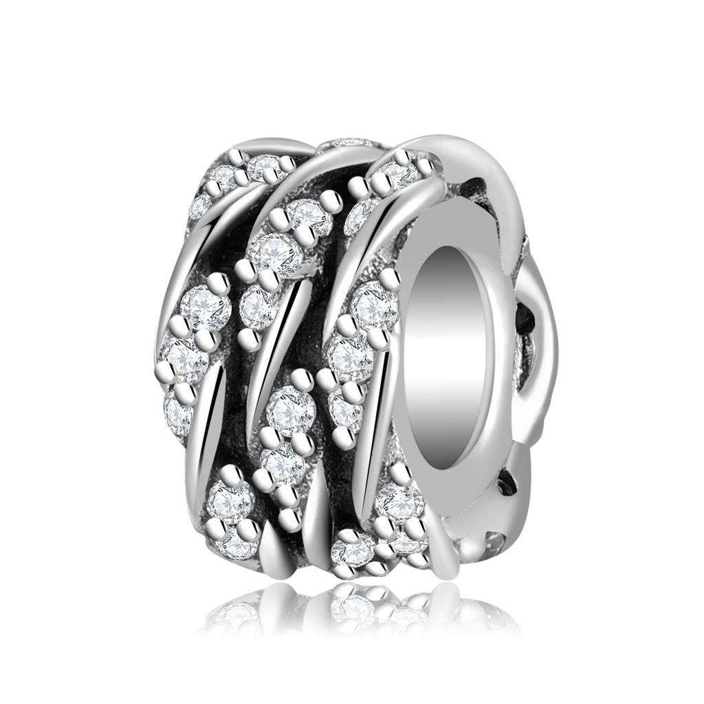 925 Silver Sparkling Angel Wings Dream Catcher Skull Clear CZ Charms for Jewelry Making Fit Original Designer Bracelets