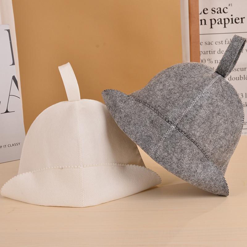 1Pcs Sauna Hat Anti Heat Headgear  Style Wool Felt Shower Cap For Men Women Shower Bathing Accessories