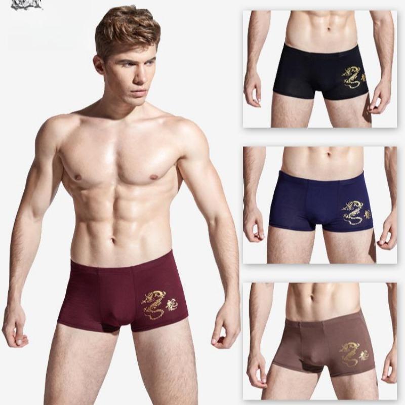 Herrenunterwäsche 4 Teile/los Große Größe Flache Ecke Hosen Quadratische Ecke Hosen Bequem und Elastisch für Junge Männer