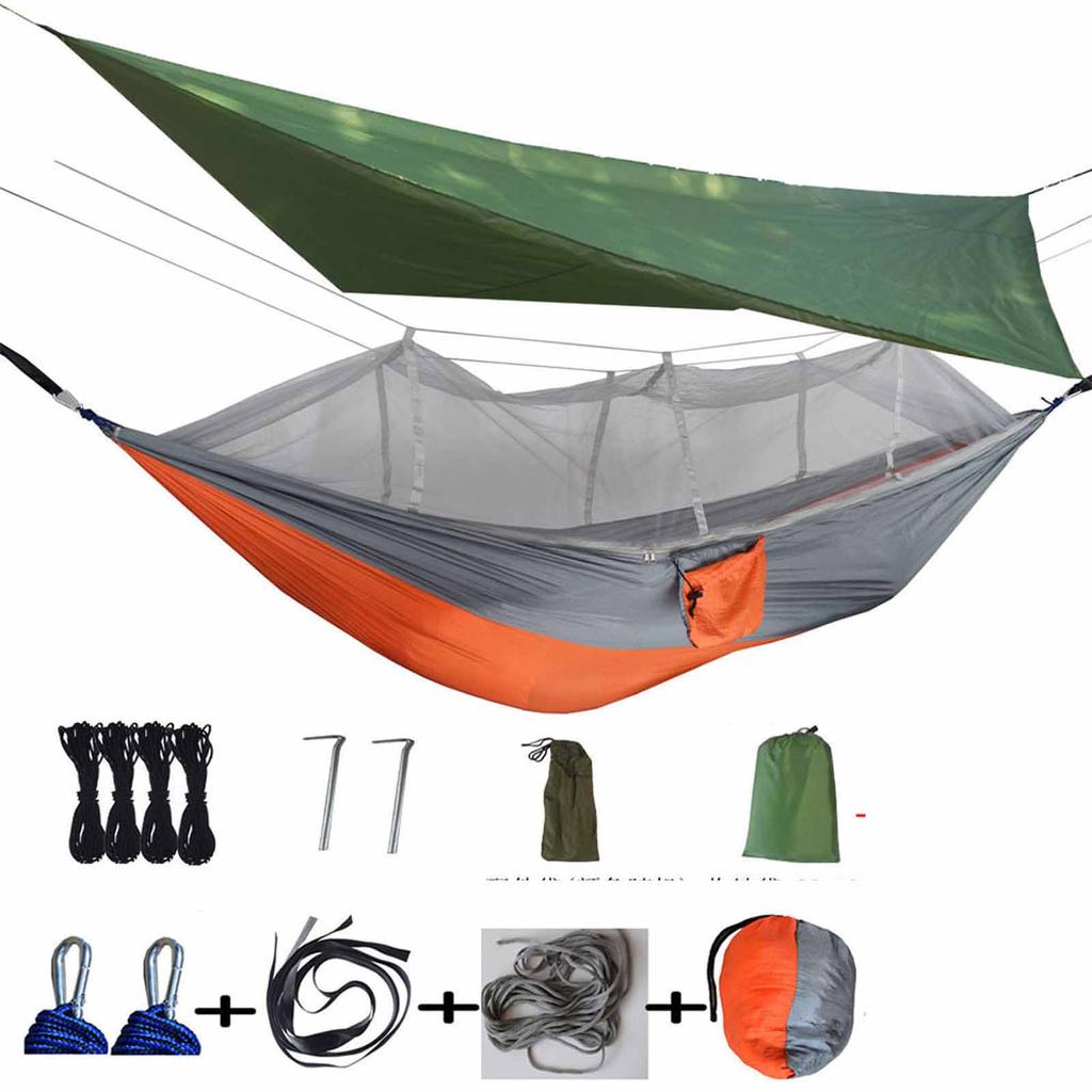 Mosquito-Proof   with Sunshade Canopy, Outdoor Camping Aerial Swing, Portable Hiking and Travel  for Insect-Free Relaxation