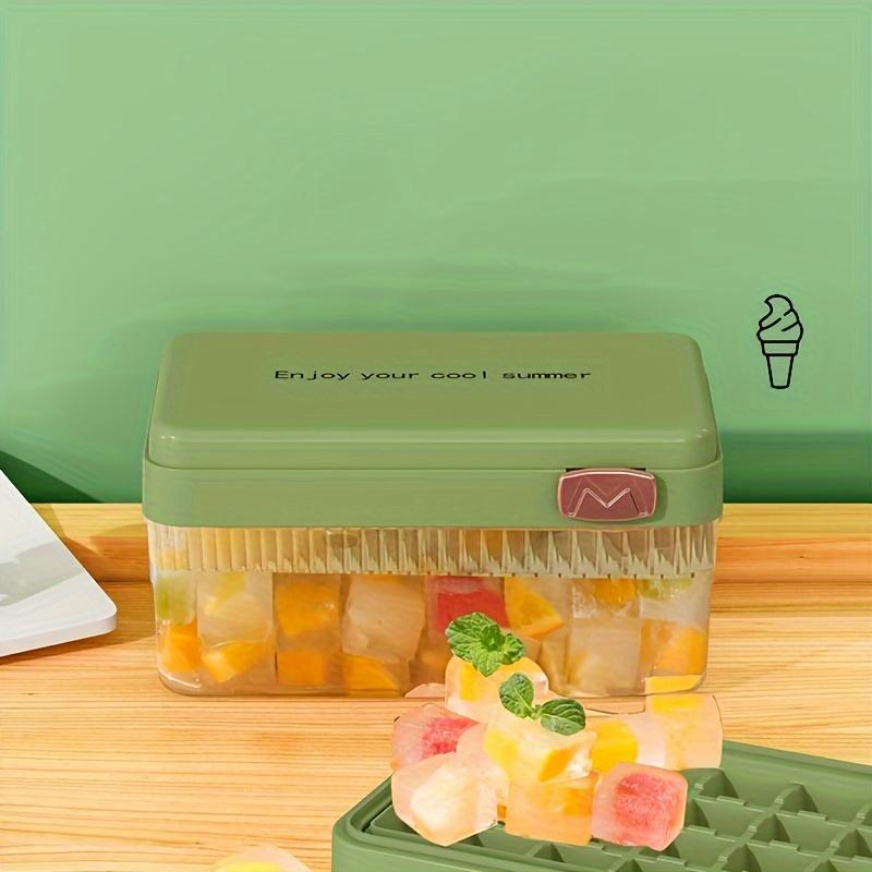 Flip & Press Ice Cube Mold - Large Capacity Double Layer Food-Grade Plastic Ice Maker with Lid for Easy Ice Making At Home