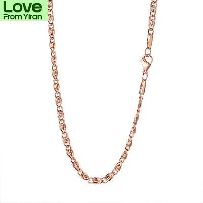 3,5 mm Edelstahl 4D Kette Halskette Rose Gold Damen Mode-Accessoires Schmuck