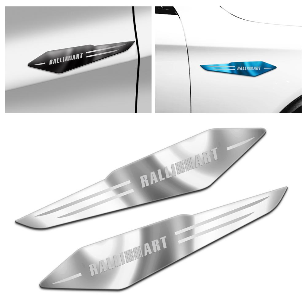 2pcs Car Body Side Fender Rear Trunk Reflective Mirror Metal Sticker For Mitsubishi Asx Lancer Pajero 4 Outlander 3 Xl L200
