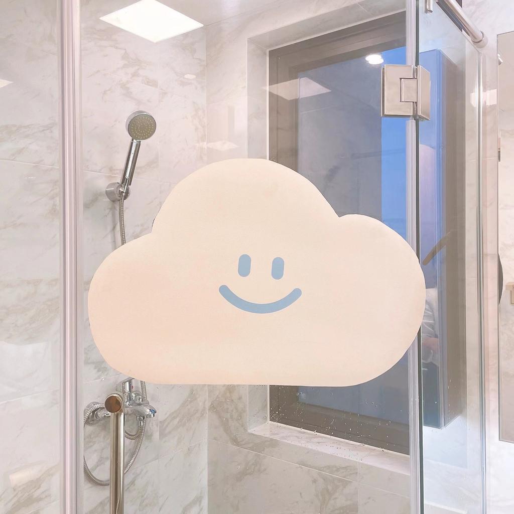 Cute Cloud Diatomaceous Earth Carpet In The Bathroom, Cartoon Thick Anti Slip Quick Drying and Absorbent Floor Mat