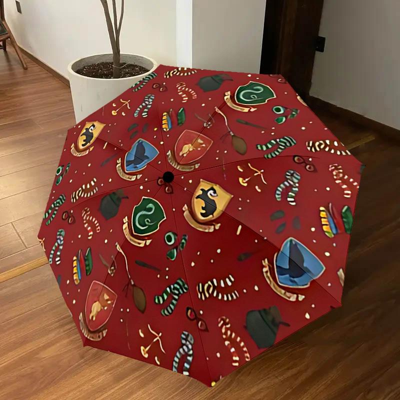 1PC Slytherin Scarves Umbrella-8-Rib Reinforced, Automatic Open, Lightweight & Durable, Cute Fashion Accessory for Outdoor, D2625