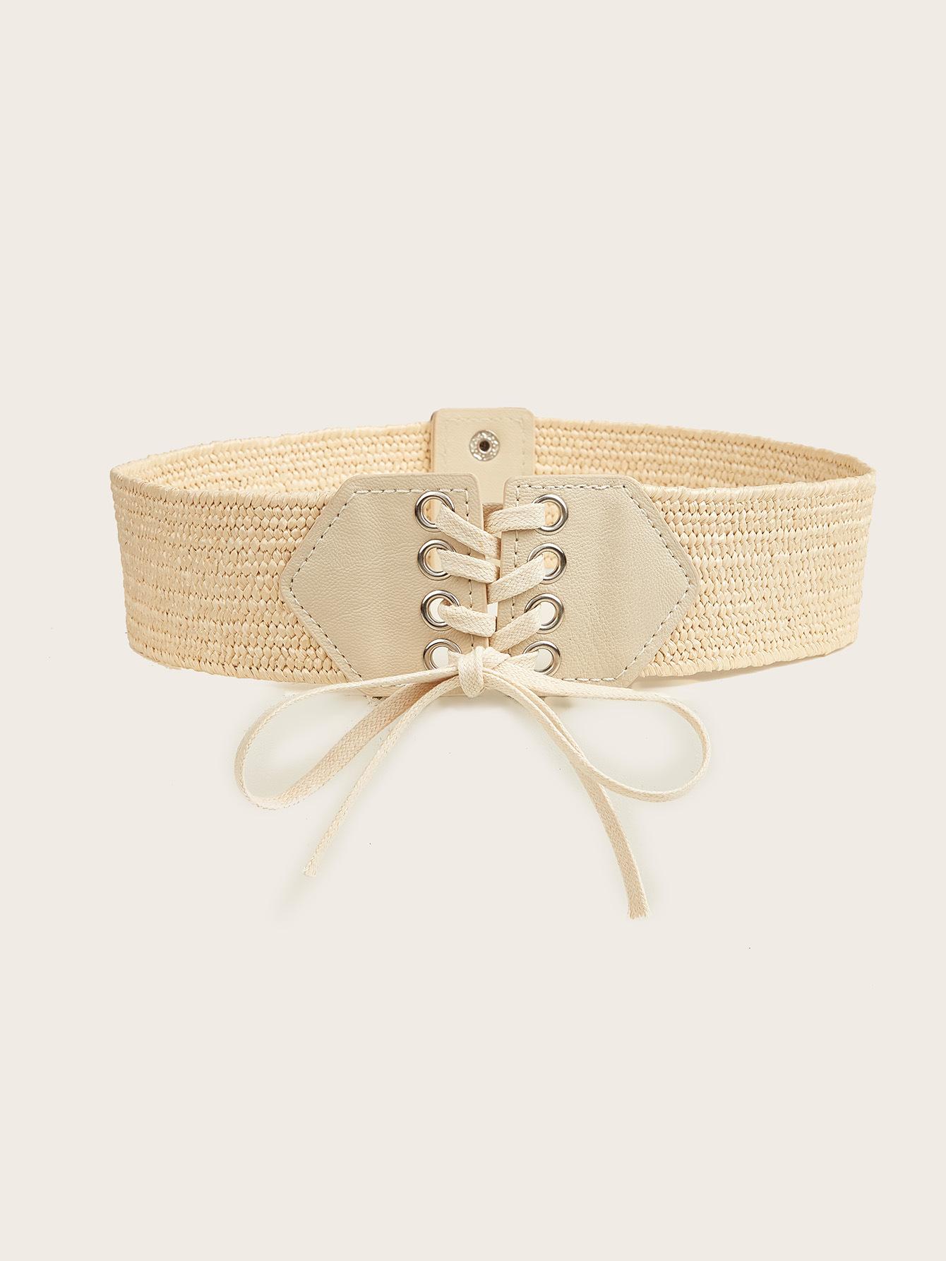 

Весенне-летняя имитация плетеного эластичного пояса из травы PP, женское платье с декоративным трендовым поясным ремнем