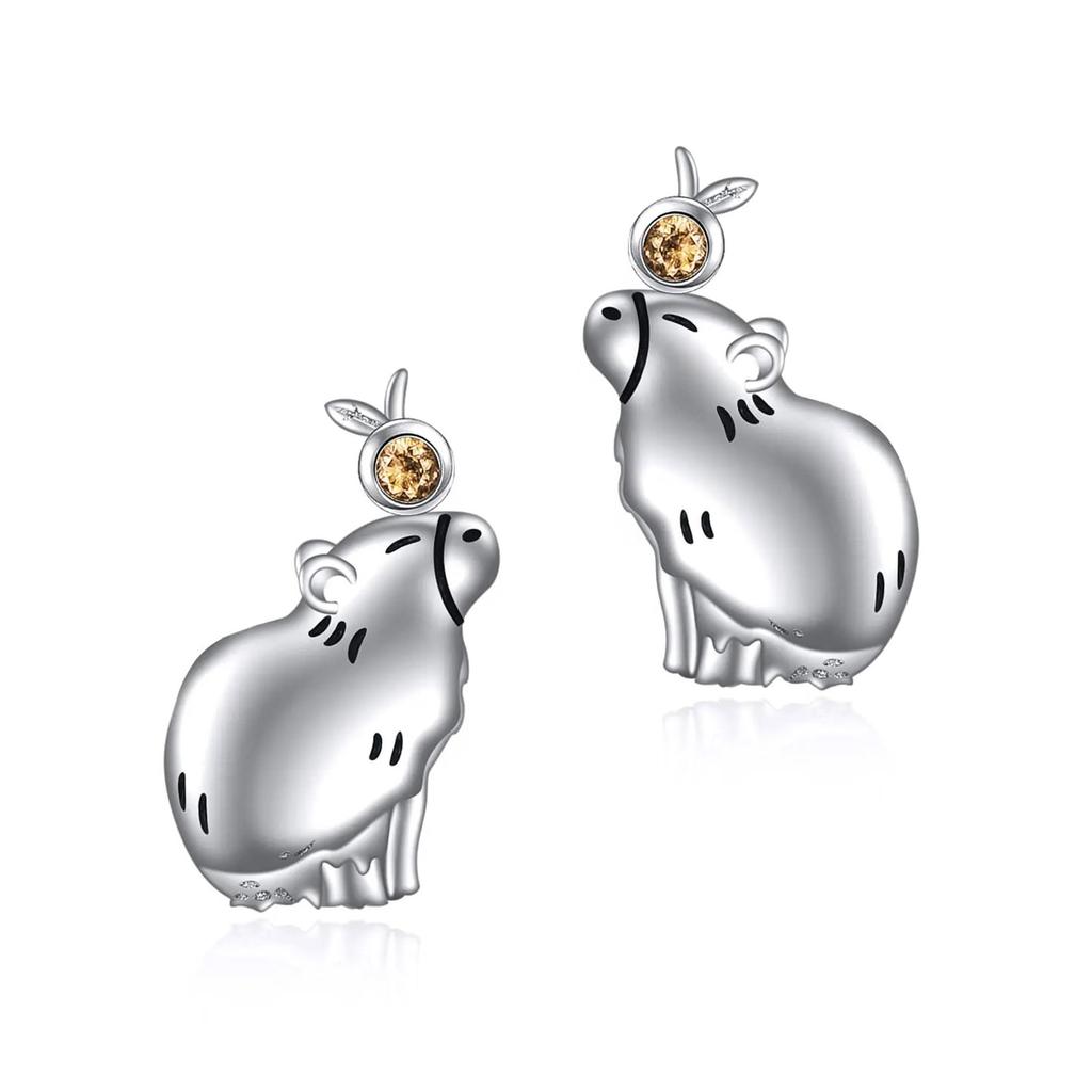 Cute Capybara Earring Adornment Fashionable Ear Rings Jewelry Ornament Fashionable Alloy Earrings for Women Ladies Girls