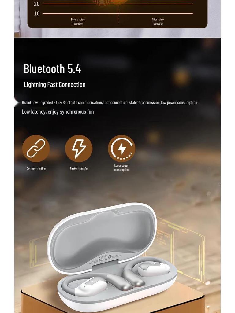 Monster AC317 Open-Ear Bluetooth Headphones: Ear-Hook Style, Noise Cancelling, Superior Sound, Extended Battery Life