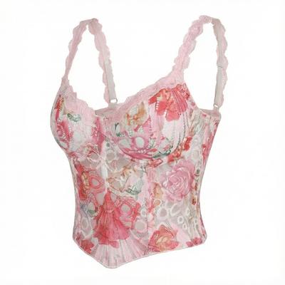 Black Lace Corset Top With Adjustable Straps