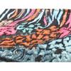 Used Beautiful condition, free shipping, WAKO, black, flocky print pattern, silk blend, large scarf (Made in France, black, silk, gorgeous, ceremony,