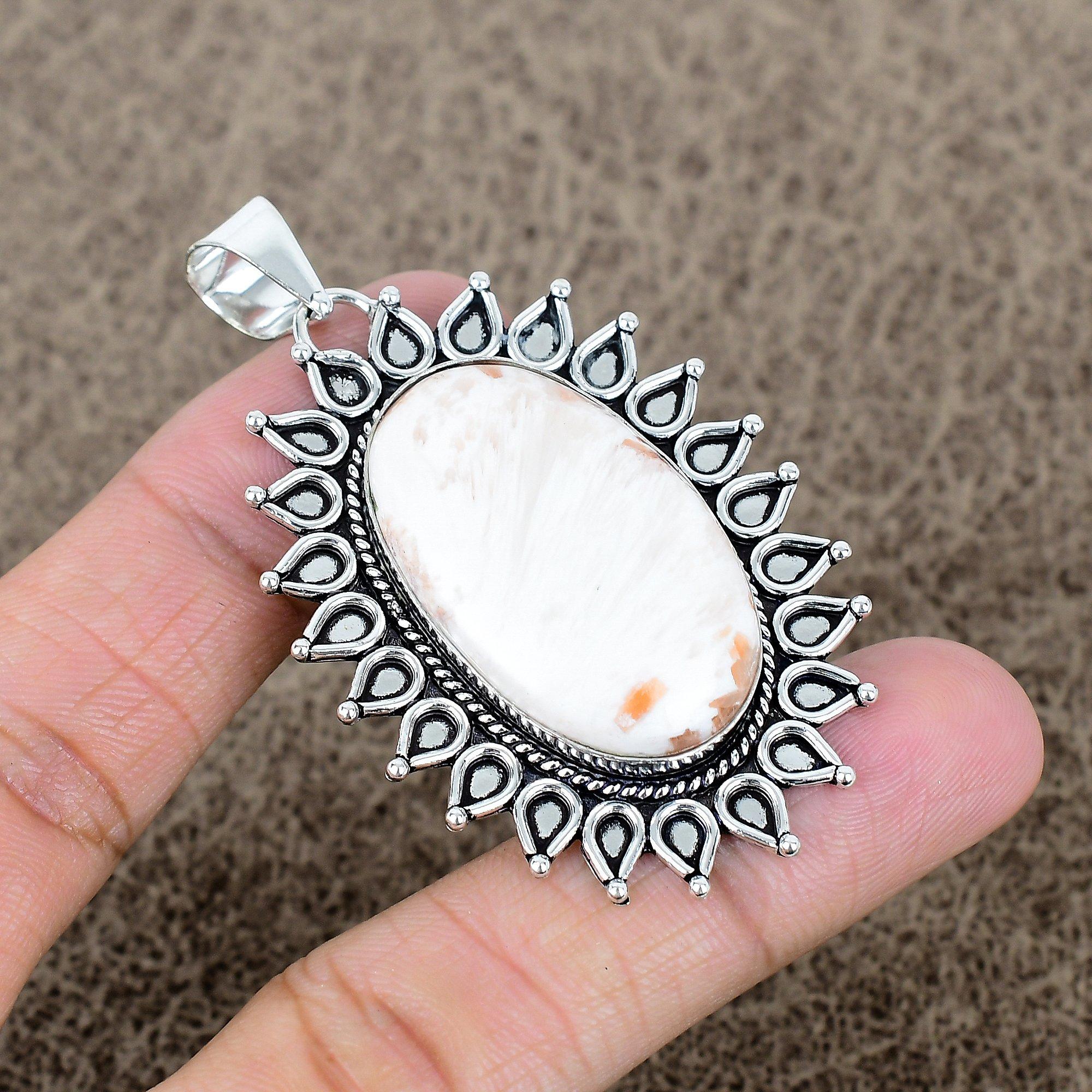 

Scolecite Gemstone Handmade 925 Sterling Silver Jewelry Pendant 2.60 KKG-724