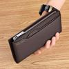 WILLIAMPOLO Men's First Layer Cowhide Long Wallet with Phone Card Holder