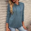 Top da Donna Autunno Inverno Camicia Scollo a V Monopetto Top Casual Felpa con Cappuccio Colore Unico Larga Moda Donna Felpe