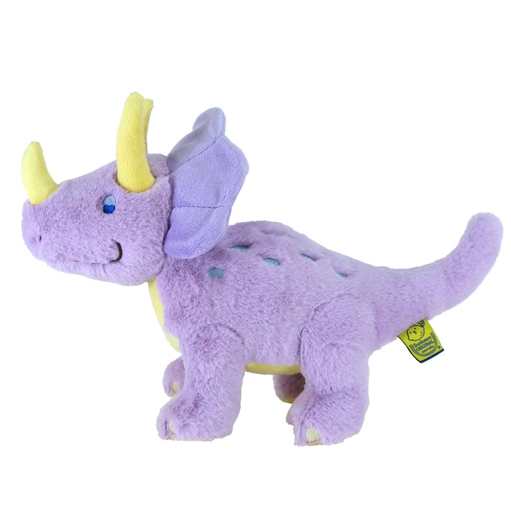 Sunlemon Regenbogen Triceratops Mittel 14 x 32 x 23cm Plüschtier Dinosaurier Bunt Niedlich SNS Plüschtier Fotografie Flauschig Helllila Flauschig