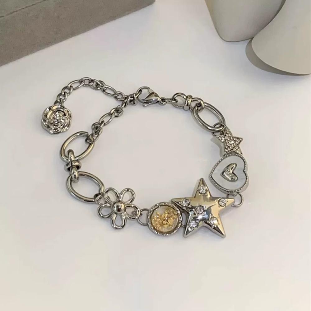 New Geometry Star Heart Flower Women s Bracelet Unique Trendy Fashion Texture Luxury Sweet Versatile Jewelry Gift