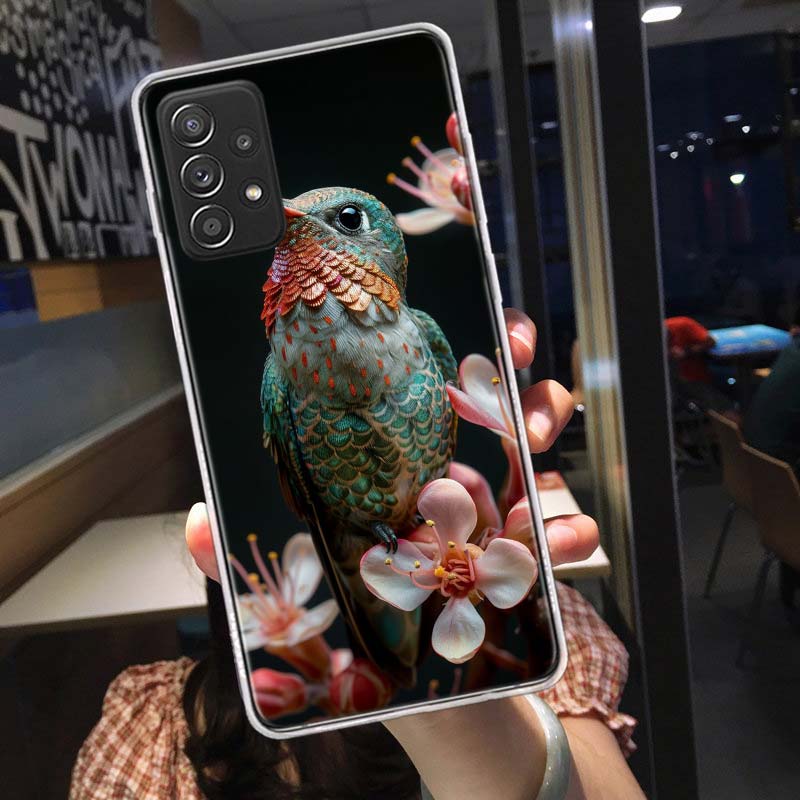 The Spirit of Hummingbirds Phone Case for Samsung A54 A57 A37 A17 A14 A15 A12 A24 A34 A55 A35 A25 A52S A07 A05S A04S A22 A32 A72
