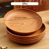 Cross Border Wood Grain Round Plate Dish Plate for Home Fruit Dessert Coffee Cake Plastic Tray