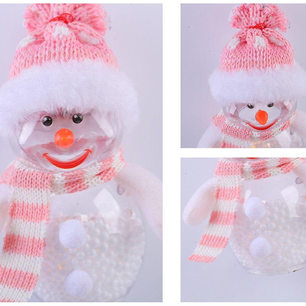 Plastic Christmas Luminous Snowman Decor Transparent Xmas Tree Decoration Holiday Party Decoration