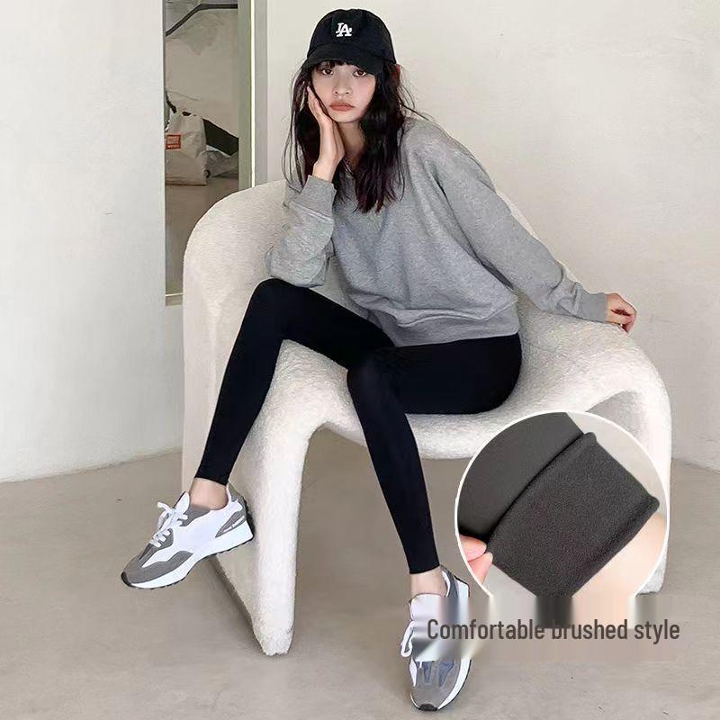 Women's High-Waisted Fleece-Lined Shark Leggings: Winter Warm Slimming Yoga Pants
