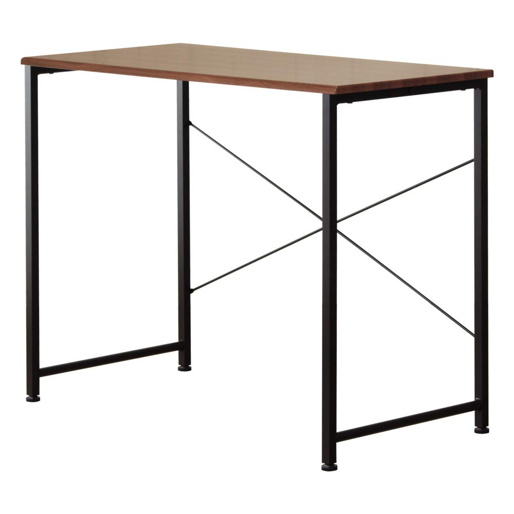 Iwatsuki Computer 90cm X 45cm X 72cm Simple Easy Desk, (W) (D) (H), Wooden, Design, Assembly, Brown, IW-17BR