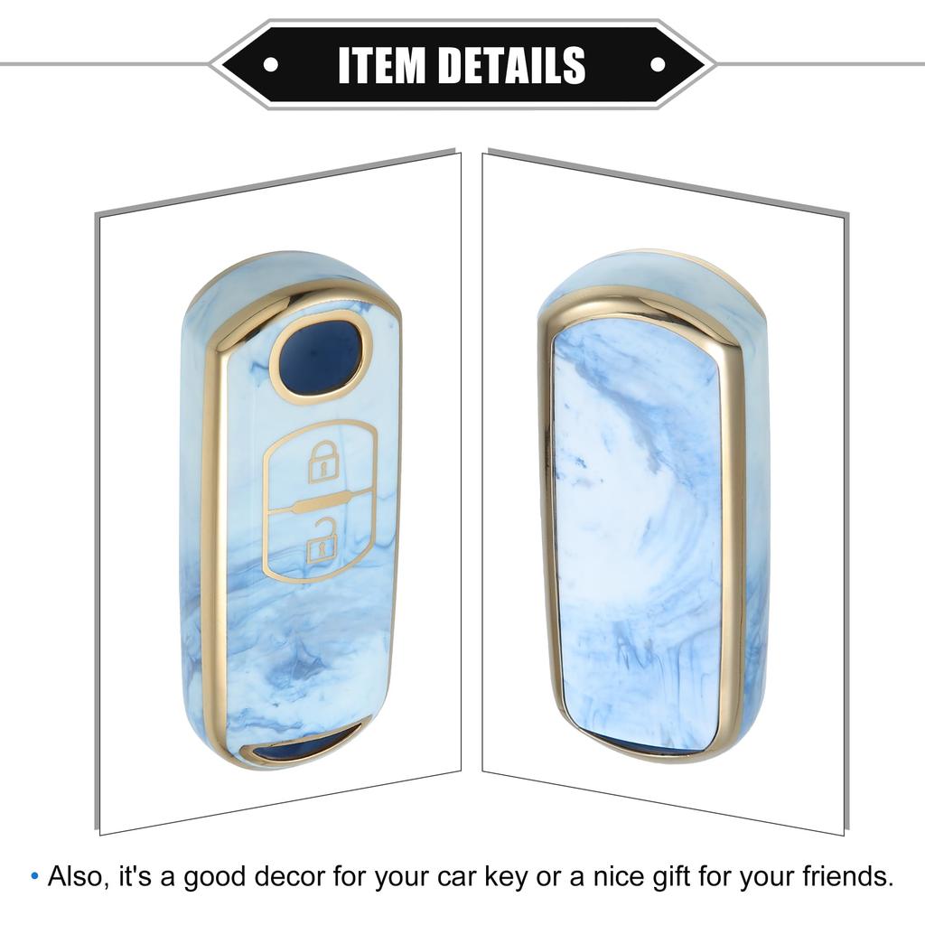 A ABSOPRO Key Fob Cover for Mazda CX-3 CX-4 2 Button Porcelain Pattern Fashion