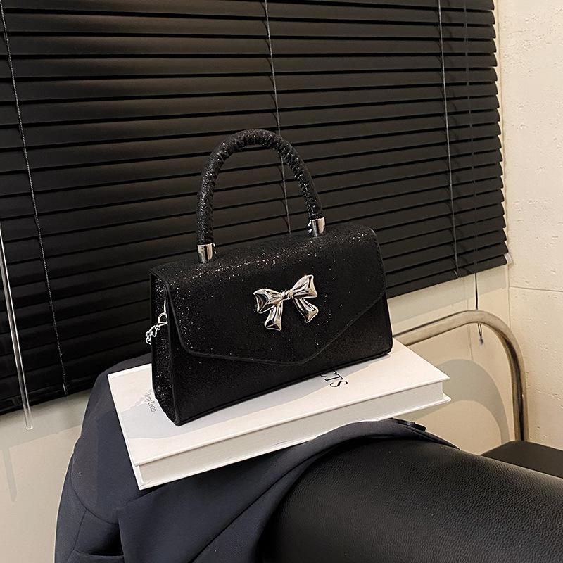 2025 texture foreign style new popular bow fashion casual simple chain single shoulder crossbody small square bag women