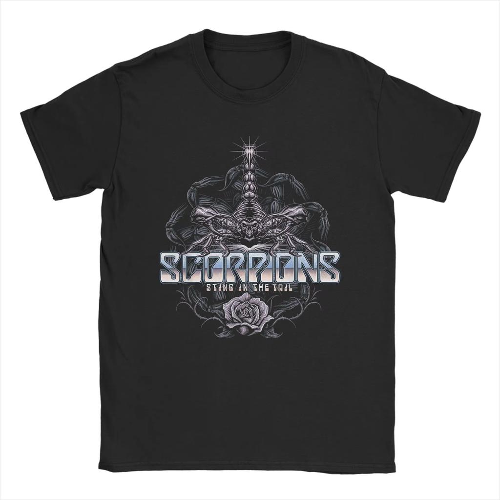 First Sting Scorpions Rock Band T Shirts Men's Cotton Fun T-Shirt O Neck Tees Short Sleeve Clothes Graphic Printed