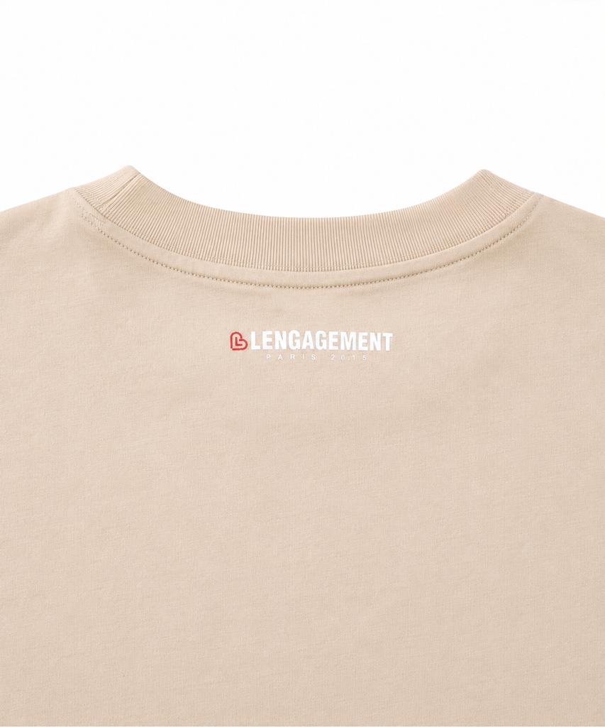 LENGAGEMENT Small Heart Relaxed Fit Modal Short Sleeve T-Shirt [Beige]