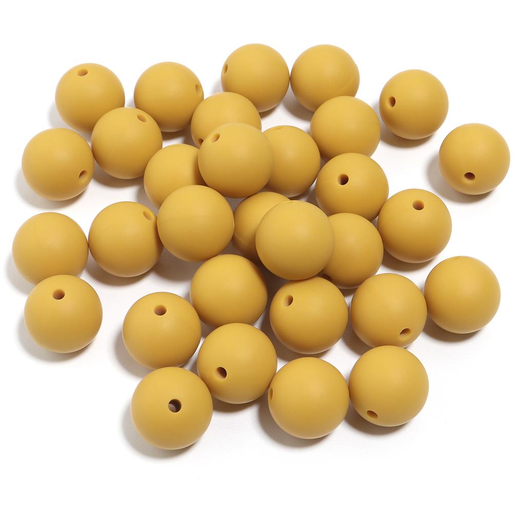 20pcs/Lot 12 15mm Candy Color Round Acrylic Imitation Silicone Beads Round Spacer Loose Bead for DIY Jewelry Making Accessories