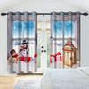 Winter Snow Scenery Blackout Curtains Snowman Pine Forest Pattern Bedroom Living Room Darkening Noise-reducing Window Curtain