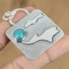 Wedding Gift For Her 925 Silver Natural Santa Rosa Turquoise Gemstone Pendant