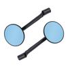1 Pair Motorcycle Rearview Mirror 60mm Retractable Blue Retro Style Handlebar Reflective Mirrors