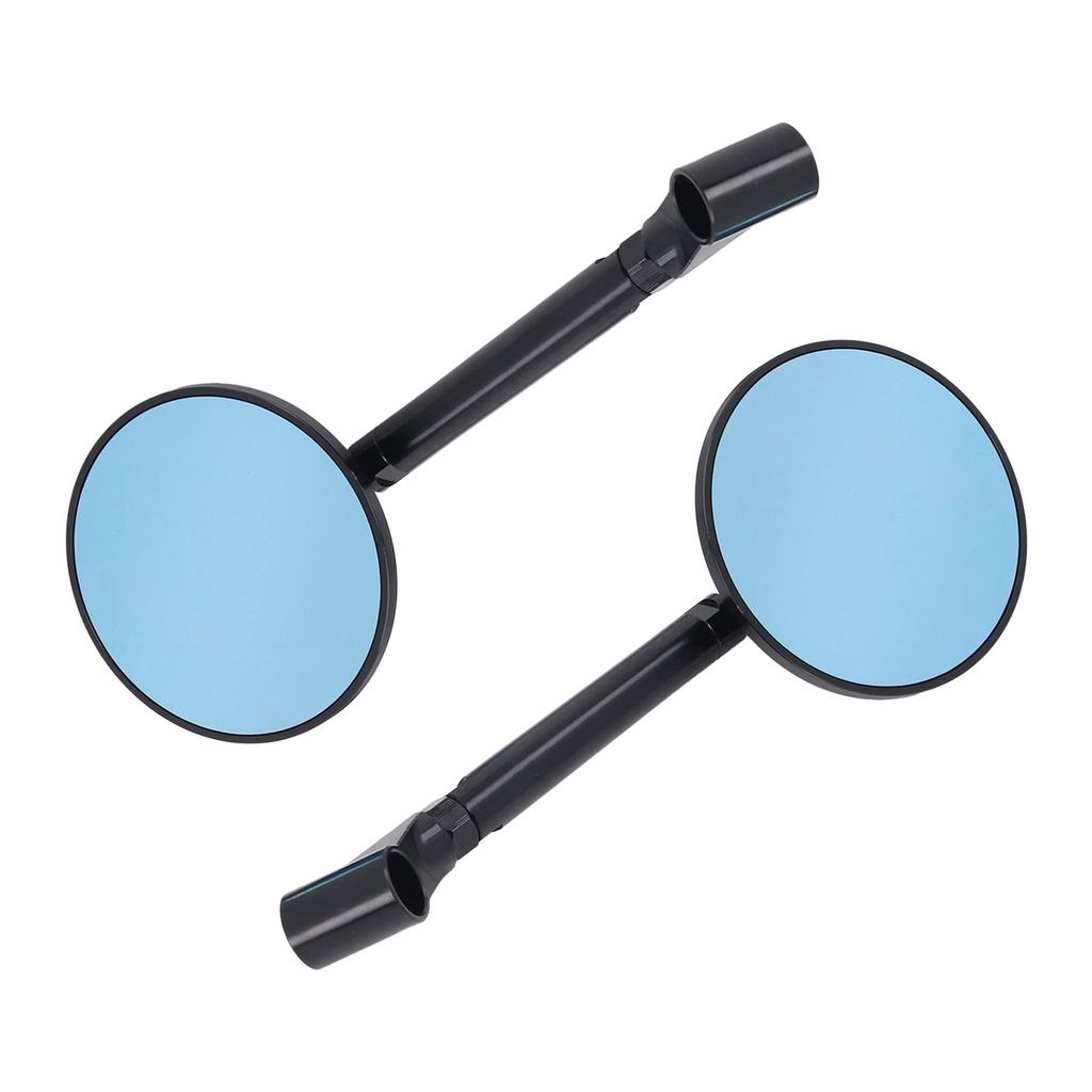 1 Pair Motorcycle Rearview Mirror 60mm Retractable Blue Retro Style Handlebar Reflective Mirrors