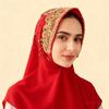 Gold Beads Pearl Chiffon Hijab Scarf Silk Sequin Wraps Shawl Headwraps Islamic Turban  Female