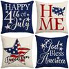 New Product Simple Letter Print Home American Flag Pillow Linen Sofa Office Pillow Cover Cushion Cover