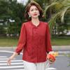 Hodo Women's Chinese Style Floral Summer Blouse