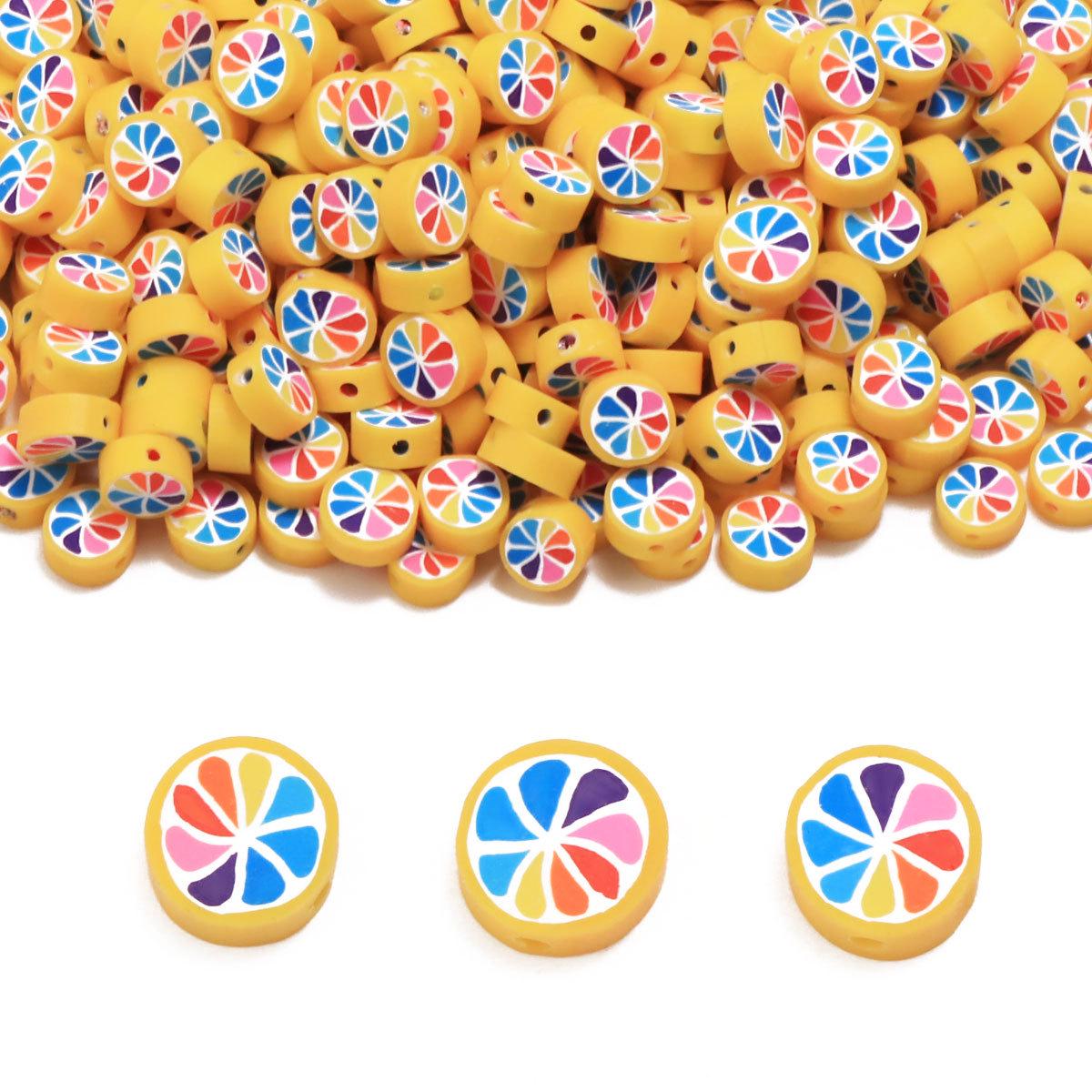 

100pcs Rainbow Orange Handmade Polymer Clay Beads for DIY Jewelry: Bracelets & Necklaces RT084