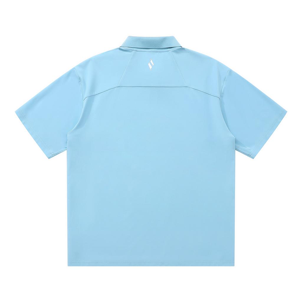 Skechers Dopamine Short Sleeve Polo Shirt Unisex Tops Gray Blue L225M206-02VX