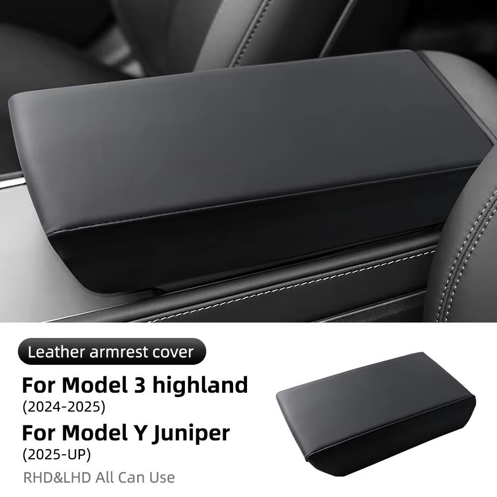 ABS Armrest Box Cover Pad for Tesla Highland 2017-2025 2025 2025 Juniper Leather Protective Cover Accessories