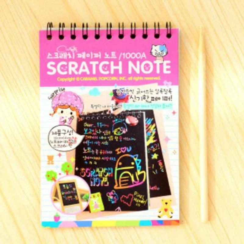 Children Graffiti Notebook DIY Scratch Drawing Toys Painting Book Black Early Learning-Focused Toy Fun Present