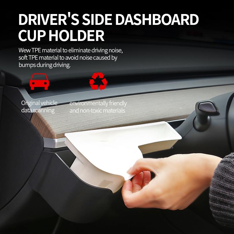 For Tesla Model 3/Y Storage Box Car Dashboard Water Cup Holder Front Instrument Panel Stowing Tidying Auto Accessori 2025-2025