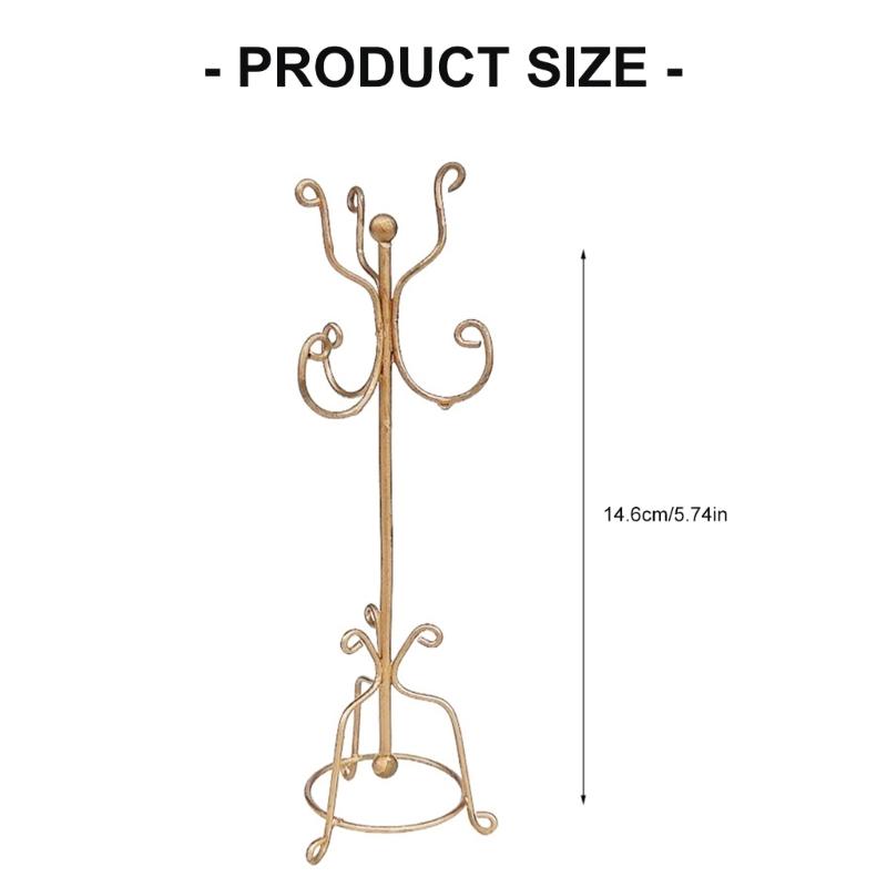 Easy Assembly Dollhouses Clothes Hanger Retro Iron Design Coat Rack For 1/12 Scale Miniature Bedroom Display Decoration