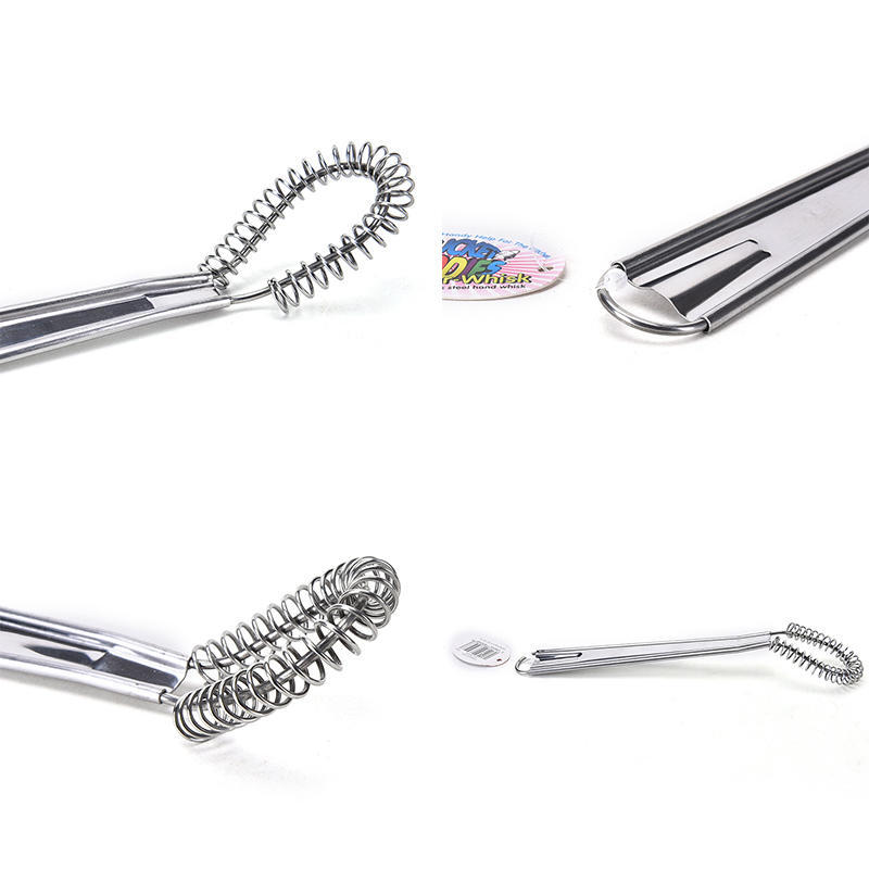 2016  Cooking Tools Steel Egg Beater Mini Whisk Milk Frother Foamer Coffee Mixer Spring Sauce Blender Accessoire De Cuisine