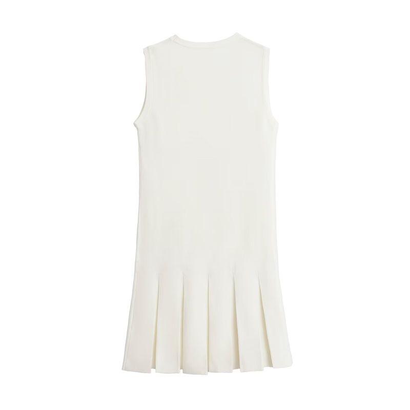 Kaslead New Arrival Women's Clothing Fashion Style Fashion Minimalist Wide Pleated Knitting Mini Dress 3859025