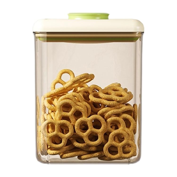 Rectangular Food Grade Storage Container Press Close Vacuum Seal Stackable Space Efficient Kitchen Organizers Use