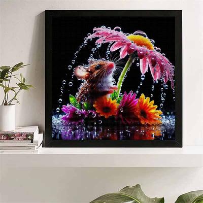 Neuer Eingang 5D DIY Vollkreis Diamantmalerei „Maus und Blume“ Stickerei Kreuzstich Heimdekoration Geschenk