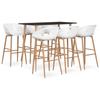 Day and Night - Day and Night High Table and Bar Stools 7 Pieces Black and White