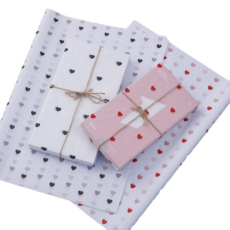 New 40 Sheets Small Peach Heart Paper Floral Lining Paper Bagged For Floral Arrangements Holidays Birthdays 50X35CM